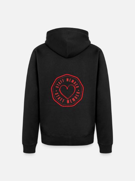 Staff Member Heart - Unisex Premium Organic Zip Hoodie - black