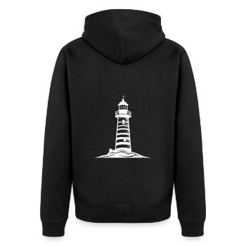 Lighthouse Coast Icon - Unisex Premium Organic Zip Hoodie - black - Back - Nico (187cm)