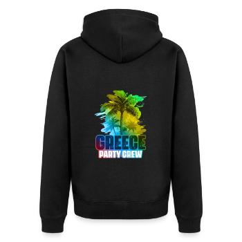 Grèce Fête Crew Coloré - Veste à capuche bio Premium Unisexe - noir - Dos - Nico (187cm)