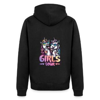 Girls Tour Girls Holiday Girls Night Out - Unisex Premium Organic Zip Hoodie - black - Back - Nico (187cm)