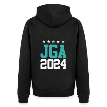Jga 2024 Junggesellenabschied - Unisex Premium Bio Zip Hoodie - Schwarz - Hinten - Nico (187cm)