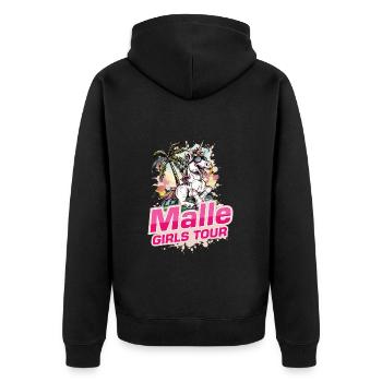Malle Girls Tour Unicorn Holiday Mallorca - Unisex Premium Organic Zip Hoodie - black - Back - Nico (187cm)