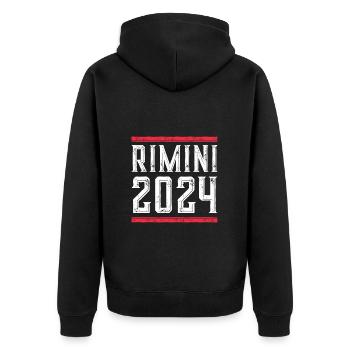 Jours fériés Rimini 2024 - Veste à capuche bio Premium Unisexe - noir - Dos - Nico (187cm)
