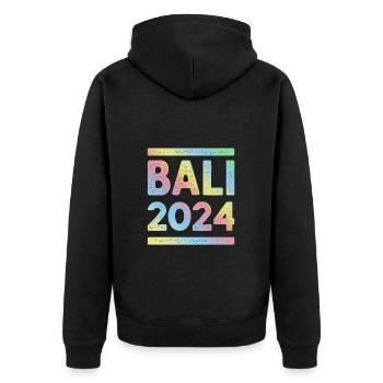Bali 2024 Colorful Holiday Team - Unisex Premium Organic Zip Hoodie - black - Back - Nico (187cm)