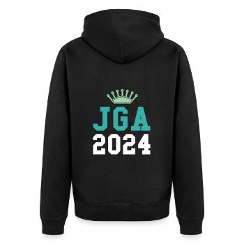 Jga 2024 Junggesellenabschied - Unisex Premium Bio Zip Hoodie - Schwarz - Hinten - Nico (187cm)