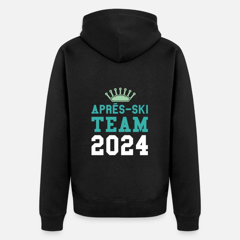 Apres Ski 2024 Krone - Unisex Premium Bio Zip Hoodie - Schwarz