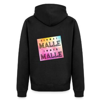Einmal Malle Immer Mallorca - Unisex Premium Bio Zip Hoodie - Schwarz - Hinten - Nico (187cm)