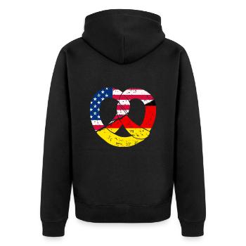 Bretzel Origines Américaines Allemandes - Veste à capuche bio Premium Unisexe - noir - Dos - Nico (187cm)