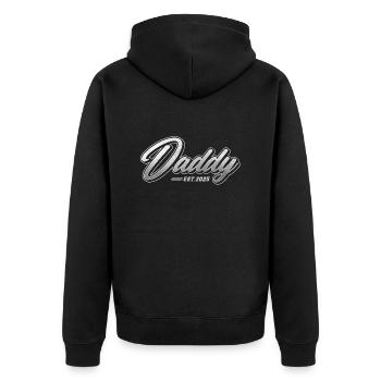 Papa 2025 - Veste à capuche bio Premium Unisexe - noir - Dos - Nico (187cm)
