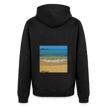 Plage - Veste à capuche bio Premium Unisexe - noir - Dos - Nico (187cm)