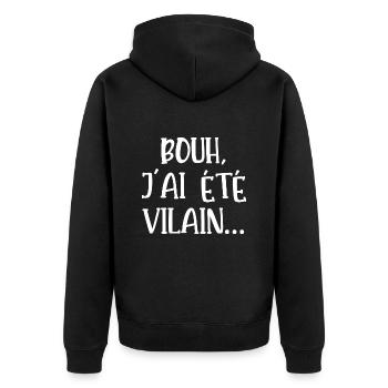 bouh j'ai été vilain - Veste à capuche bio Premium Unisexe - noir - Dos - Nico (187cm)