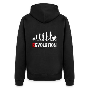 revolution daddy stroller birth - Unisex Premium Organic Zip Hoodie - black - Back - Nico (187cm)