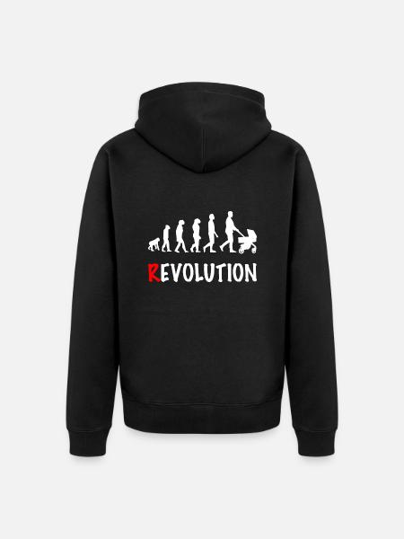 revolution daddy stroller birth - Unisex Premium Organic Zip Hoodie - black
