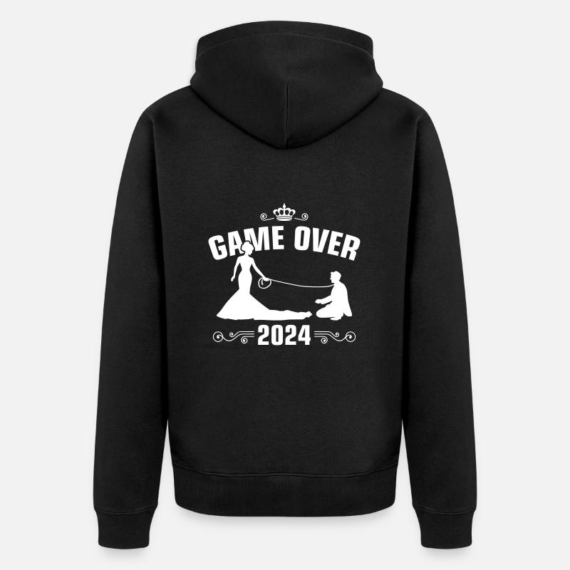 Mariage Game Over 2024 - Veste à capuche bio Premium Unisexe - noir