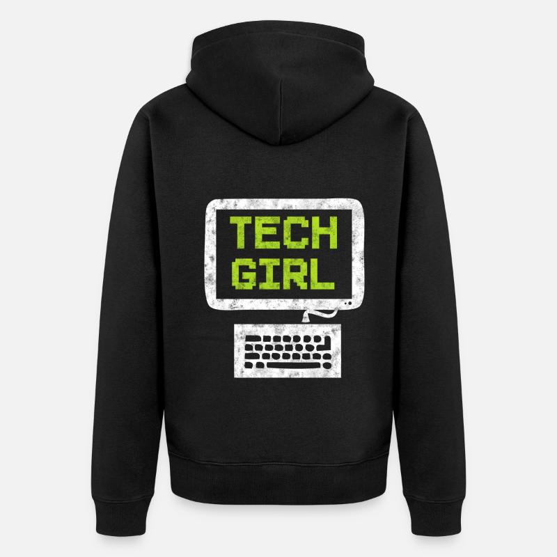 Tech Girl Computertechniker - Unisex Premium Bio Zip Hoodie - Schwarz