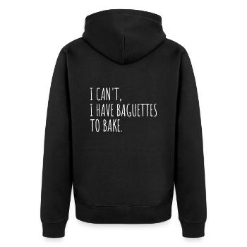 I Have To Bake Baker's Baguettes - Unisex Premium Organic Zip Hoodie - black - Back - Nico (187cm)