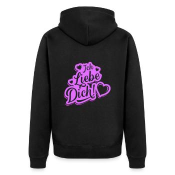 Je t’aime la Saint-Valentin - Veste à capuche bio Premium Unisexe - noir - Dos - Nico (187cm)