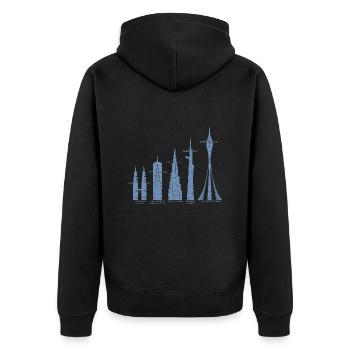 Tallest Skyscrapers Clouds Buildings Mega Towers - Unisex Premium Organic Zip Hoodie - black - Back - Nico (187cm)