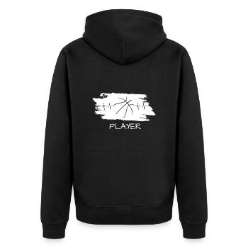 Basketball Player Streetball - Unisex Premium Bio Zip Hoodie - Schwarz - Hinten - Nico (187cm)
