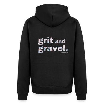 Gravel, Mountainbike, Leidenschaft, Radfahren - Unisex Premium Bio Zip Hoodie - Schwarz - Hinten - Nico (187cm)