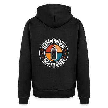 Alarme de bouteille - Veste à capuche bio Premium Unisexe - noir - Dos - Nico (187cm)