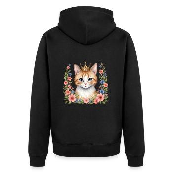 Adorable chat princesse - Veste à capuche bio Premium Unisexe - noir - Dos - Nico (187cm)