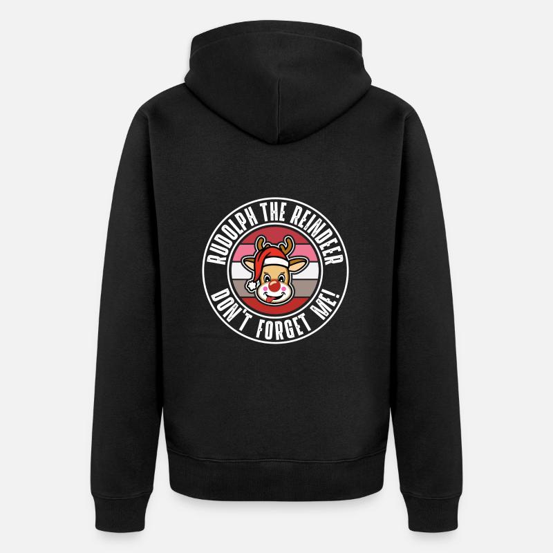 Rudolph - Unisex Premium Bio Zip Hoodie - Schwarz