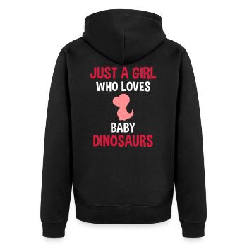 Juste une fille qui aime les bébés dinosaures - Veste à capuche bio Premium Unisexe - noir - Dos - Nico (187cm)