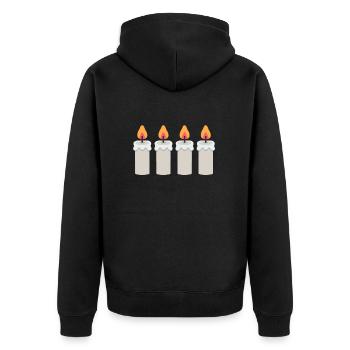 4. Advent Adventskranz Adventskerzen Adventszeit - Unisex Premium Bio Zip Hoodie - Schwarz - Hinten - Nico (187cm)