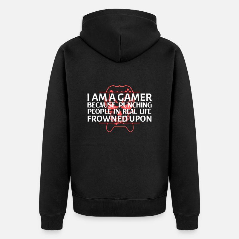 Je suis un joueur - Veste à capuche bio Premium Unisexe - noir