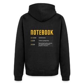 Erinnern an Videospiele - Unisex Premium Bio Zip Hoodie - Schwarz - Hinten - Nico (187cm)