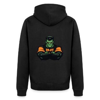 Zombie Halloween Comic - Unisex Premium Bio Zip Hoodie - Schwarz - Hinten - Nico (187cm)