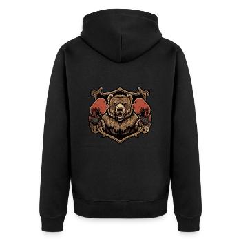 Grizzly Bear Boxer MMA - Unisex Premium Organic Zip Hoodie - black - Back - Nico (187cm)