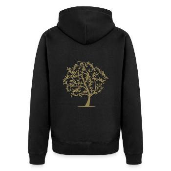 Minimalist Tree Birds Spring Silhouette - Unisex Premium Organic Zip Hoodie - black - Back - Nico (187cm)