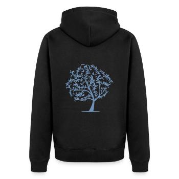 Minimalist Tree Birds Spring Silhouette - Unisex Premium Organic Zip Hoodie - black - Back - Nico (187cm)