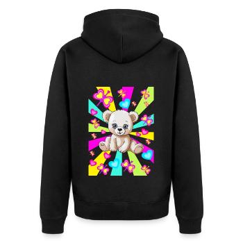 années 80 des années 90 Teddy Retro Teen Kids Ours Ours - Veste à capuche bio Premium Unisexe - noir - Dos - Nico (187cm)