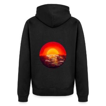 Coucher de soleil sur la mer - Veste à capuche bio Premium Unisexe - noir - Dos - Nico (187cm)