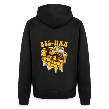 Bee Haa Biene Cowboy - Unisex Premium Organic Zip Hoodie - black - Back - Nico (187cm)