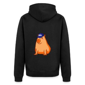 Capybara drôle en disant Capy Bara - Veste à capuche bio Premium Unisexe - noir - Dos - Nico (187cm)