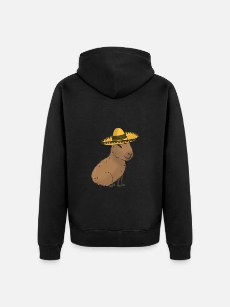 Mexican Capybara - Unisex Premium Bio Zip Hoodie - Schwarz