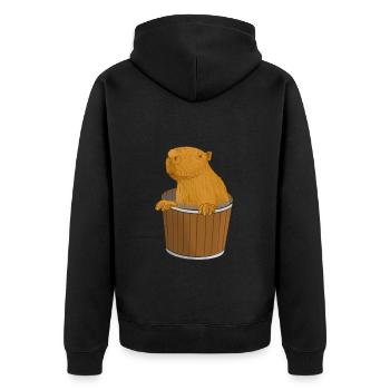 Seau Capybara - Veste à capuche bio Premium Unisexe - noir - Dos - Nico (187cm)