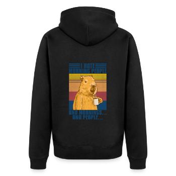 Capybara je déteste matin Les gens - Veste à capuche bio Premium Unisexe - noir - Dos - Nico (187cm)