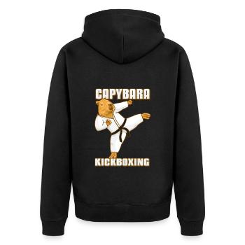 Kickboxing Capybara - Veste à capuche bio Premium Unisexe - noir - Dos - Nico (187cm)