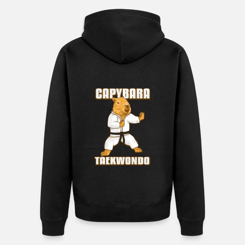 Taekwondo GI Capybara - Veste à capuche bio Premium Unisexe - noir