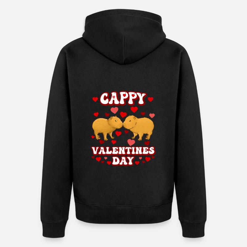 Saint-Valentin Capybara - Veste à capuche bio Premium Unisexe - noir