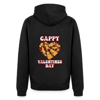 Cœur de Saint-Valentin de Capybara - Veste à capuche bio Premium Unisexe - noir - Dos - Nico (187cm)
