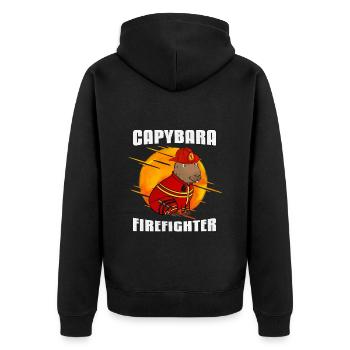 Pompier Capybara - Veste à capuche bio Premium Unisexe - noir - Dos - Nico (187cm)