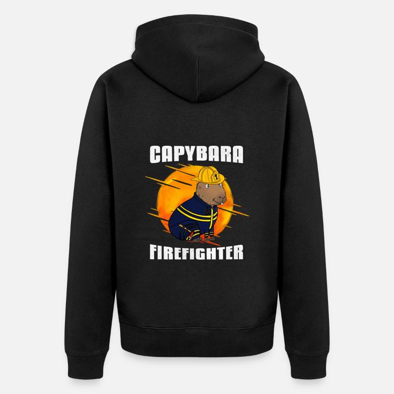 Pompier Capybara - Veste à capuche bio Premium Unisexe - noir
