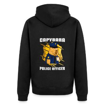 Officier de police de Capybara - Veste à capuche bio Premium Unisexe - noir - Dos - Nico (187cm)