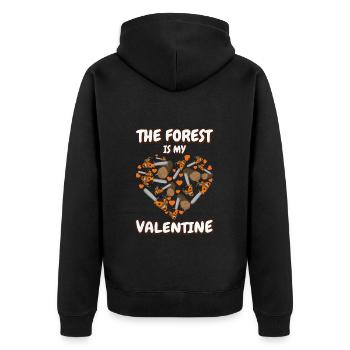 La forêt est ma Saint-Valentin hommes bûcherons - Veste à capuche bio Premium Unisexe - noir - Dos - Nico (187cm)